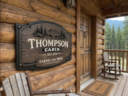 Custom Outdoor Cabin Sign - Family Name Plaque