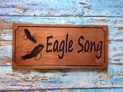 Lodge Sign with Soaring Eagles