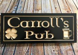 Personalized Irish Pub Sign With 4 Leaf Clover and Beer Mug