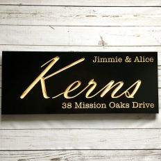 Modern Cursive Family Name Established Sign
