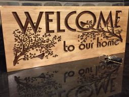 Custom Welcome Sign with Birds and Branches