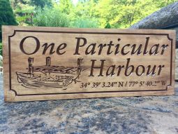 Custom Boat Dock Sign With Row Boat