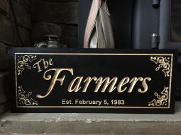 Family Name sign with Corner Designs