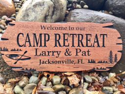 Custom Camper Sign With Row Boat
